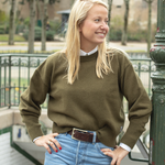 kaki cashmere sweater women - front view | Sarah | Linnea Lund