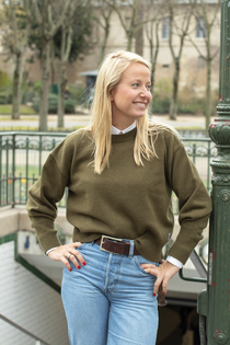 kaki cashmere sweater women - front view | Sarah | Linnea Lund
