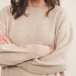 Cream cashmere sweater women - focus fabric | Sarah | Linnea Lund
