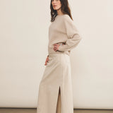 Cream cashmere sweater women - side view | Sarah | Linnea Lund