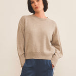 Cashmere sweater women beige - front view | Sarah | Linnea Lund