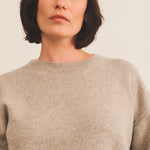 Cashmere sweater women beige - focus view | Sarah | Linnea Lund