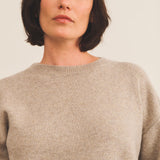 Cashmere sweater women beige - focus view | Sarah | Linnea Lund