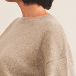 Cashmere sweater women beige - side view | Sarah | Linnea Lund