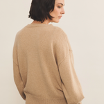 Beige sand cashmere sweater women - back view | Sarah | Linnea Lund