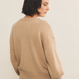 Beige sand cashmere sweater women - back view | Sarah | Linnea Lund