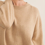 Beige sand cashmere sweater women - focus view | Sarah | Linnea Lund
