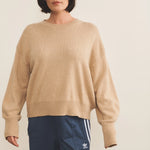Beige sand cashmere sweater women - front view | Sarah | Linnea Lund