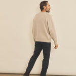 Cashmere sweater men beige color - back look | Sergio | Linnea Lund