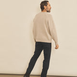 Cashmere sweater men beige color - back look | Sergio | Linnea Lund