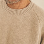 Cashmere sweater men beige color - focus view | Sergio | Linnea Lund