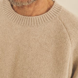 Cashmere sweater men beige color - focus view | Sergio | Linnea Lund