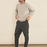 Light grey men cashmere sweater - side view | Sergio | Linnea Lund