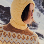 Cashmere Balaclava light yellow - front view | Snöflinga | Linnea Lund
