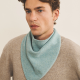 Men Cashmere bandana blue aqua - front view | Stella | Linnea Lund