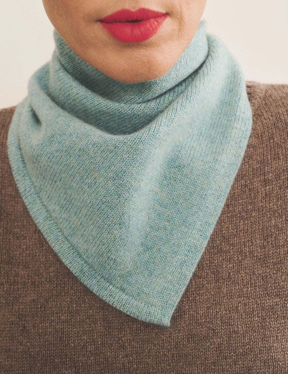 Women Cashmere bandana blue aqua - front view | Stella | Linnea Lund