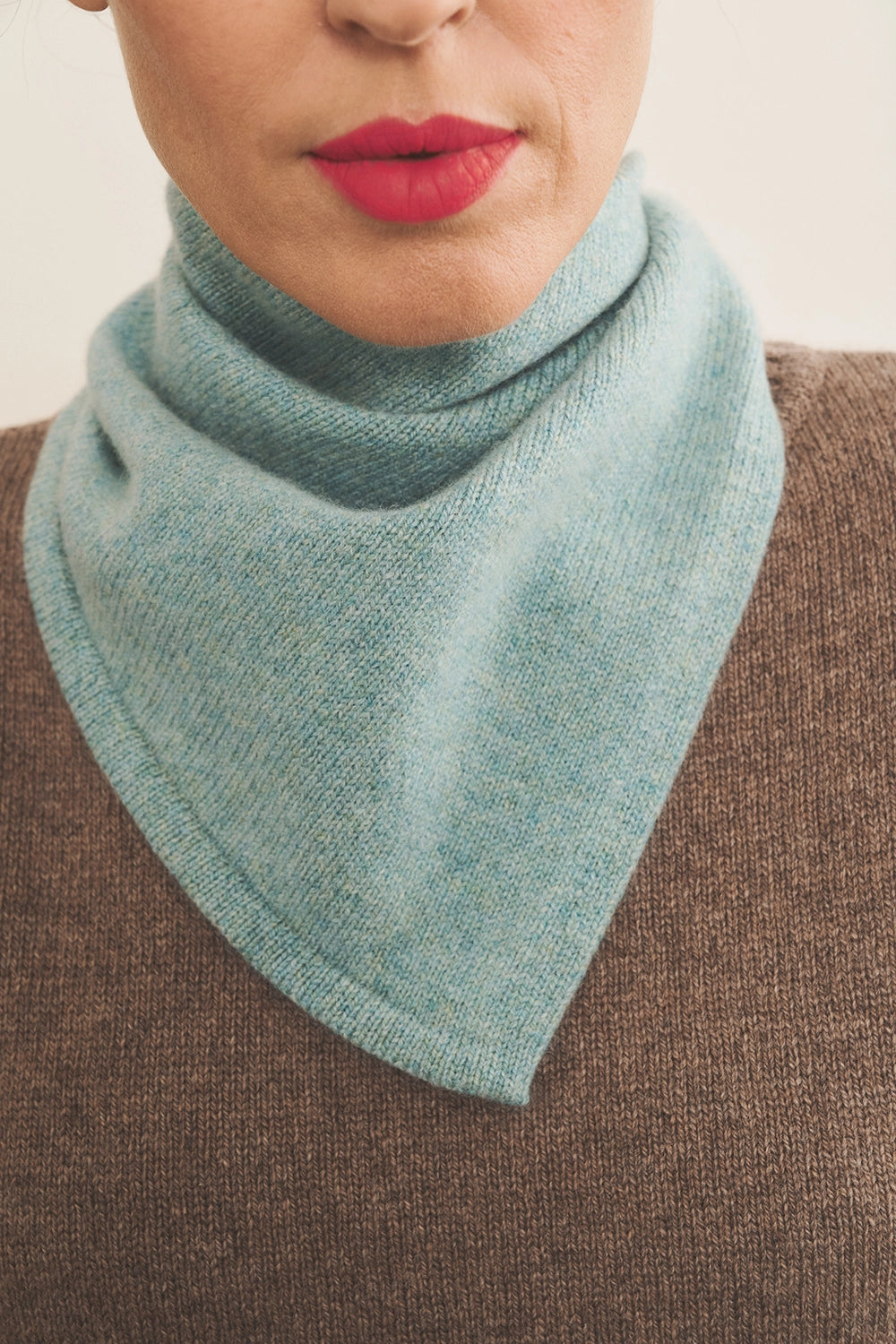 Women Cashmere bandana blue aqua - front view | Stella | Linnea Lund