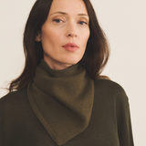Khaki women cashmere bandana - front view | Stella | Linnea Lund