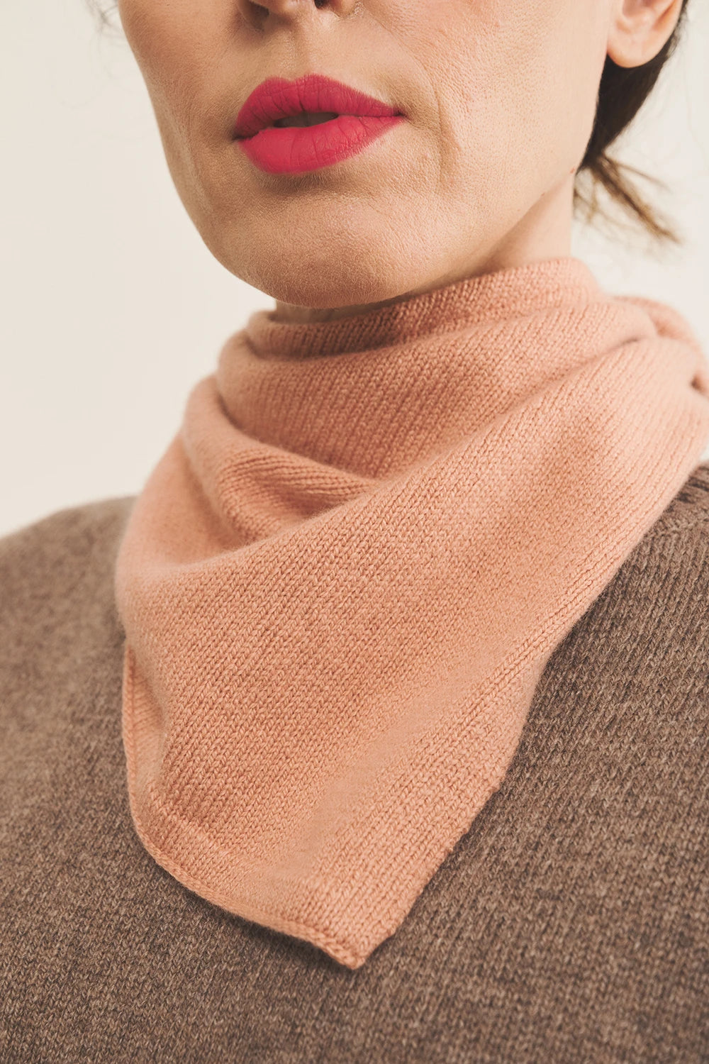 rose gold cashmere bandana women - focus view | Stella | Linnea Lund