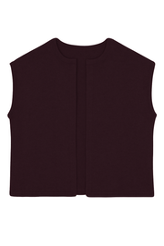 Cashmere sleeveless cardigan women burgendy - packshot | Théo | Linnea Lund