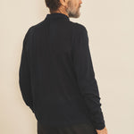 Dark blue men cashmere sweater - back view | Viggo | Linnea Lund