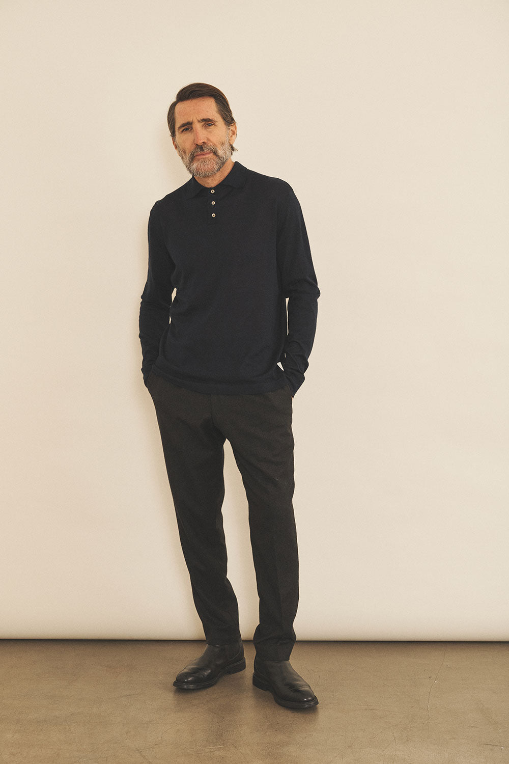 Dark blue men cashmere sweater - look | Viggo | Linnea Lund