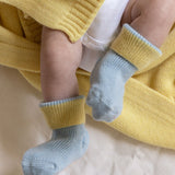 Baby cashmere socks in sky blue, second view | Alice | Linnea Lund