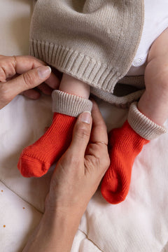 Baby cashmere socks in orange | Alice | Linnea Lund