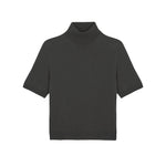 Women turtleneck cashmere t-shirt dark grey | Alvina | Linnea Lund