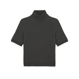 Women turtleneck cashmere t-shirt dark grey | Alvina | Linnea Lund