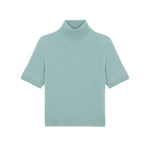 Women turtleneck cashmere t-shirt aqua blue | Alvina | Linnea Lund