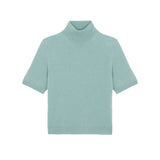 Women turtleneck cashmere t-shirt aqua blue | Alvina | Linnea Lund