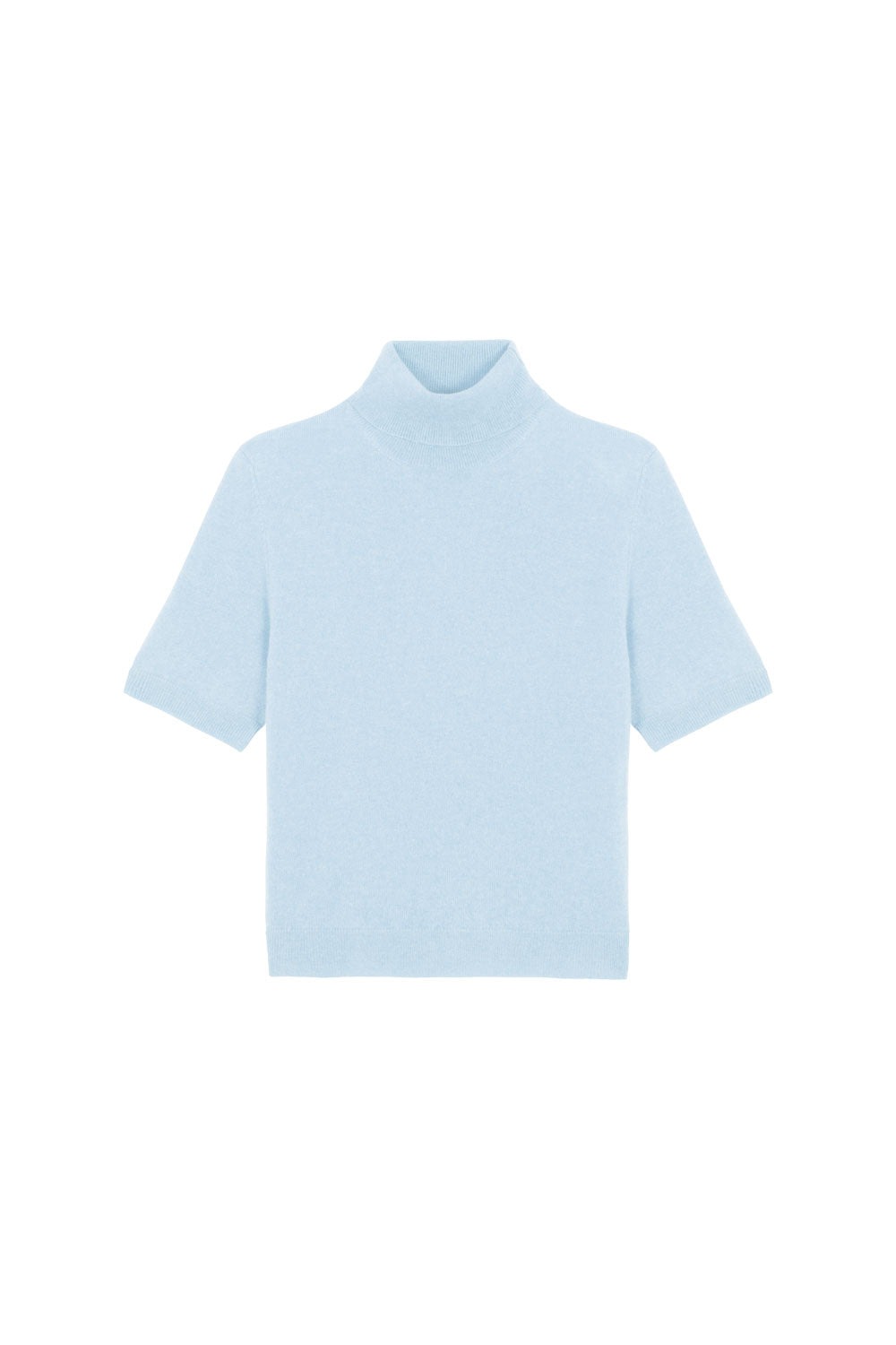 Women turtleneck cashmere t-shirt light blue | Alvina | Linnea Lund