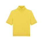 Women turtleneck cashmere t-shirt bright yellow | Alvina | Linnea Lund