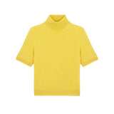 Women turtleneck cashmere t-shirt bright yellow | Alvina | Linnea Lund