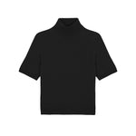 Women turtleneck cashmere t-shirt black | Jeanette | Linnea Lund