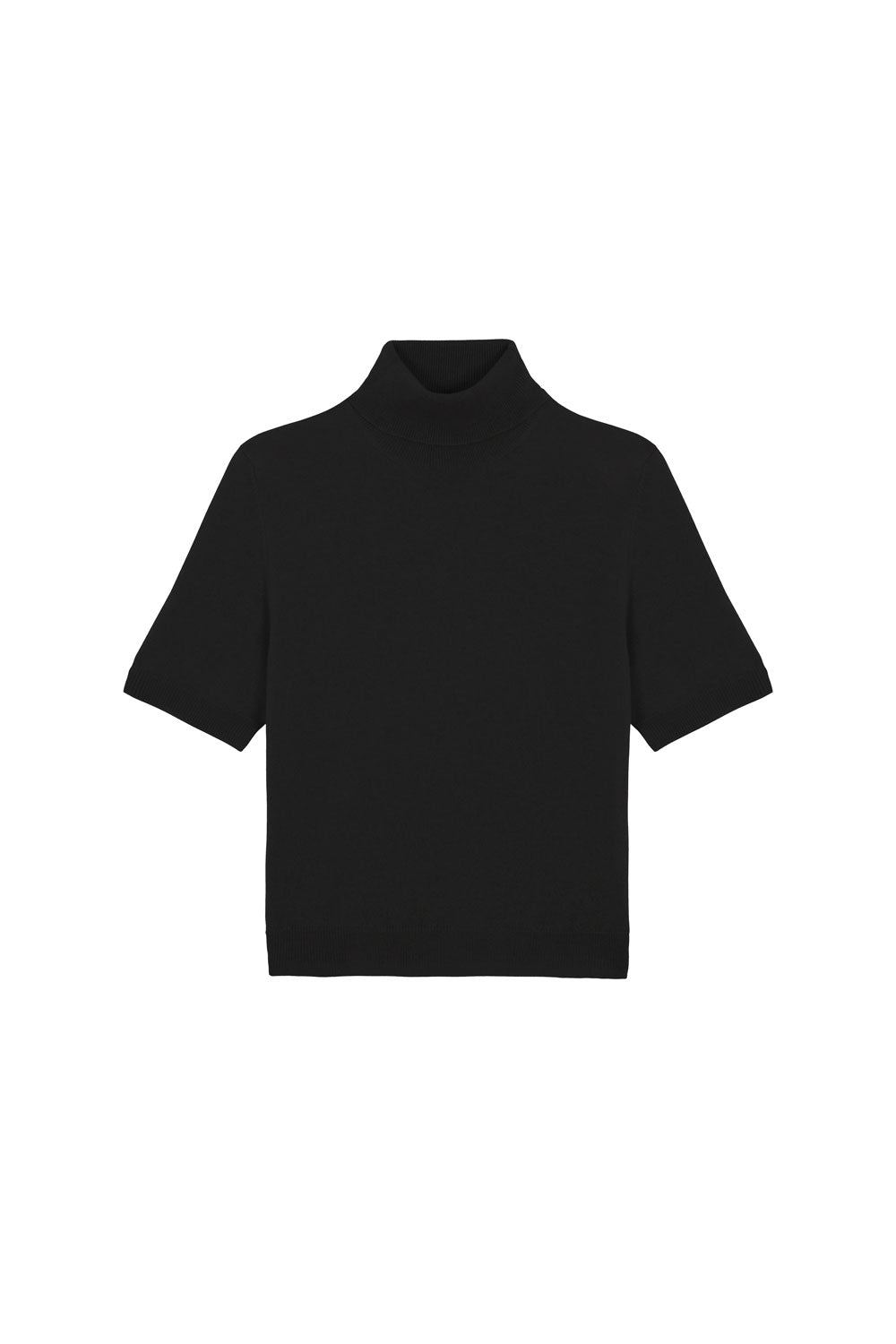 Women turtleneck cashmere t-shirt black | Jeanette | Linnea Lund