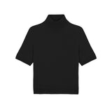 Women turtleneck cashmere t-shirt black | Jeanette | Linnea Lund