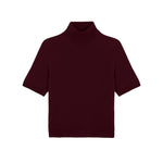Women turtleneck cashmere t-shirt burgundy | Alvina | Linnea Lund