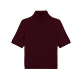 Women turtleneck cashmere t-shirt burgundy | Alvina | Linnea Lund