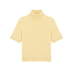 Women turtleneck cashmere t-shirt yellow | Alvina | Linnea Lund