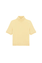 Women turtleneck cashmere t-shirt yellow | Alvina | Linnea Lund