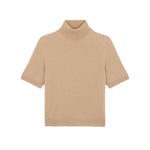 Women turtleneck cashmere t-shirt camel | Alvina | Linnea Lund