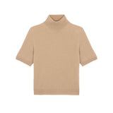 Women turtleneck cashmere t-shirt camel | Alvina | Linnea Lund