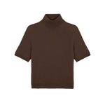 Women turtleneck cashmere t-shirt brown | Alvina | Linnea Lund