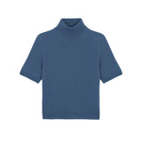 Women turtleneck cashmere t-shirt blue | Alvina | Linnea Lund