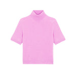 Women turtleneck cashmere t-shirt pink | Alvina | Linnea Lund