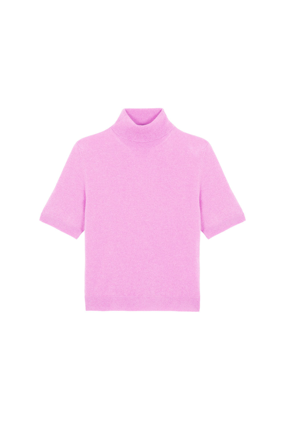 Women turtleneck cashmere t-shirt pink | Alvina | Linnea Lund