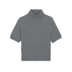 Women turtleneck cashmere t-shirt grey | Alvina | Linnea Lund