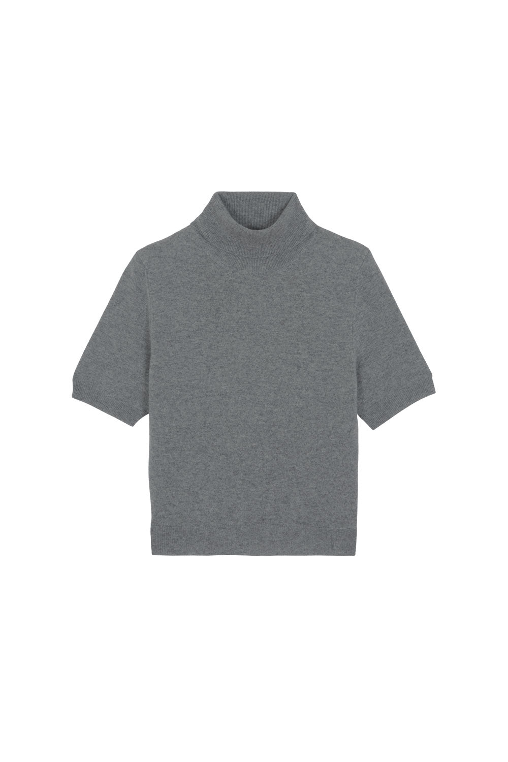 Women turtleneck cashmere t-shirt grey | Alvina | Linnea Lund
